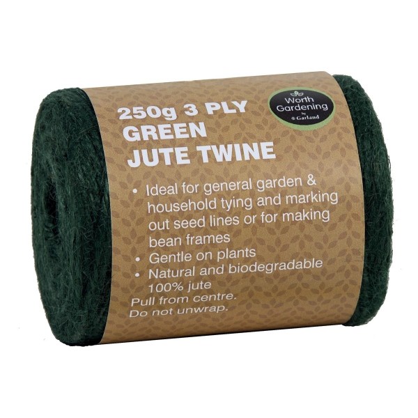 3 hilos de yute verde trenzado 250g