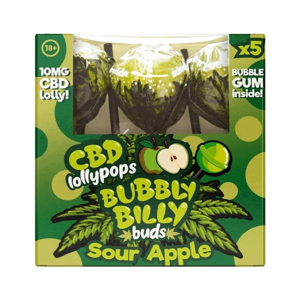 Lecca lecca al CBD gusto mela - 5 pezzi | BUBBLY BILLY