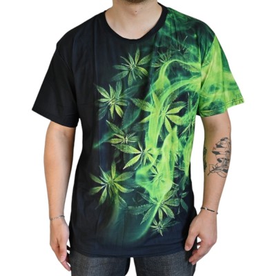 T-Shirt Cannabis Rauchgrün T-Shirt Cannabis Rauchgrün