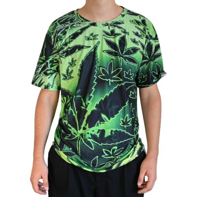 Psychedelic Green Cannabis T-shirt