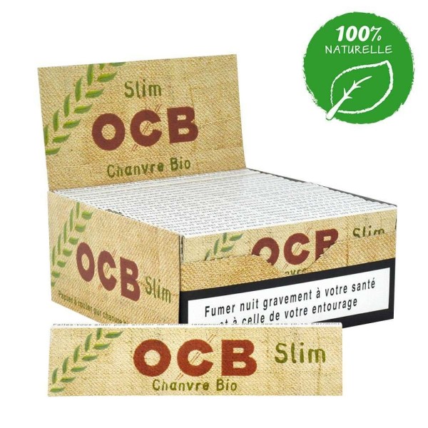 Caixa com 50 cadernetas OCB Slim Cânhamo