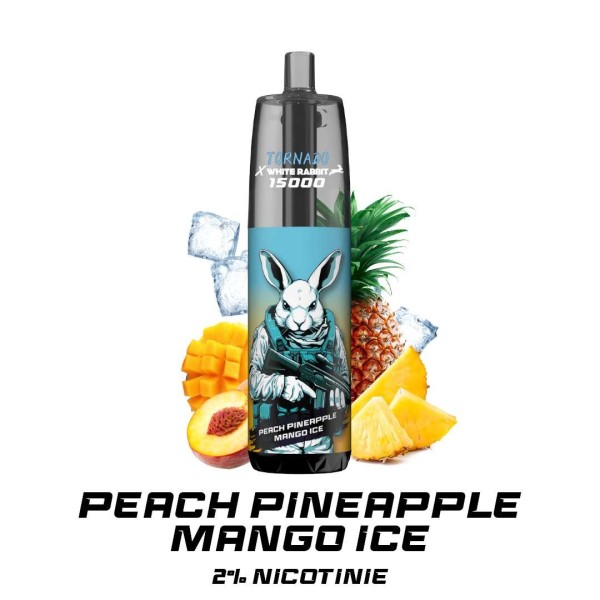 Puff WHITE RABBIT x TORNADO 15000 Pesca Ananas Mango Ghiacciato