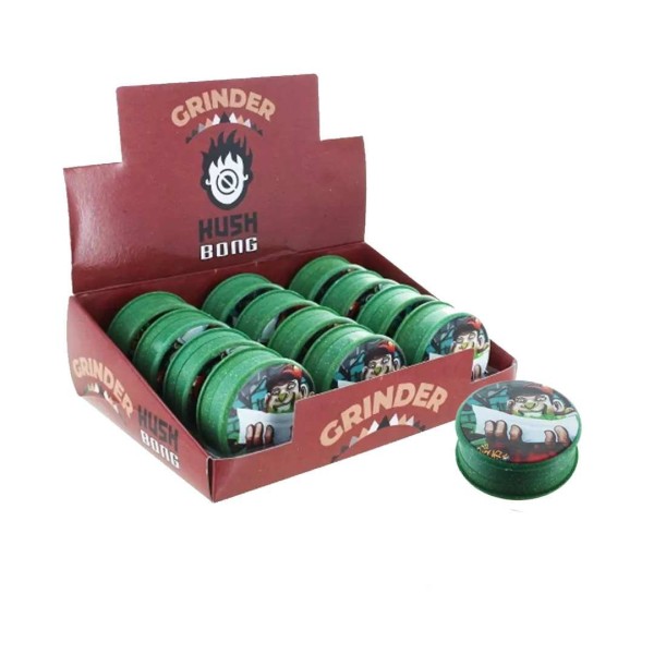 Scatola di 12 Grinder in canapa biodegradabile verde Rolling 50mm