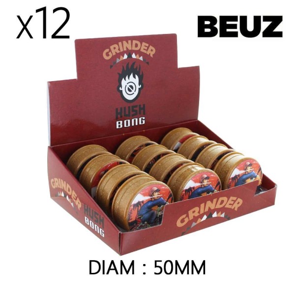 Caixa com 12 Grinders de cânhamo Bike Biodegradável Marrom 50mm