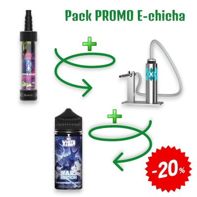 Pack E-Hookah White Rabbit Air Brushed Metal