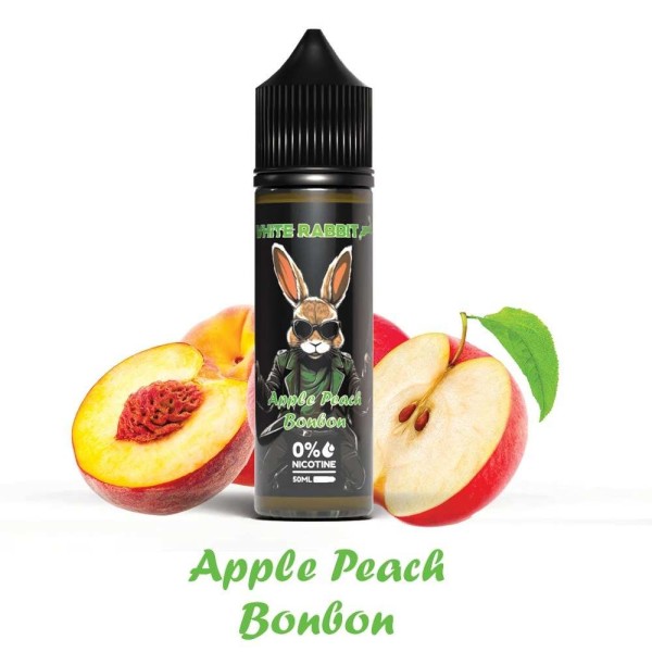 E-liquid White Rabbit Mela Pesca Caramella 0% 50ml