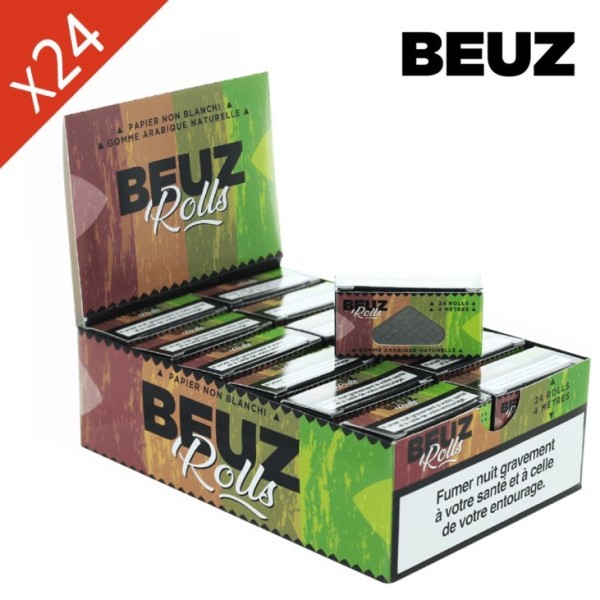 Schachtel mit 24 Rollen ungebleichte BROWN Slim Blättchen BEUZ
