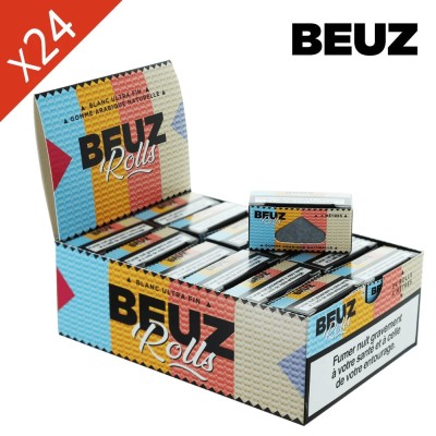 Schachtel mit 24 Rollen ultradünner weißer BEUZ Slim-Blättchen