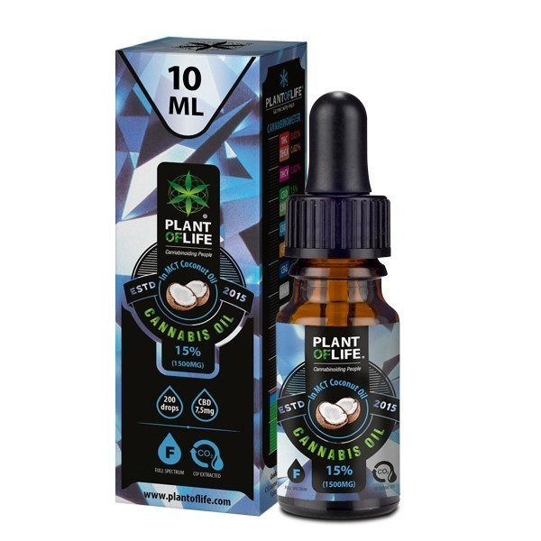 Óleo de CBD 15% espectro completo coco | PLANT OF LIFE