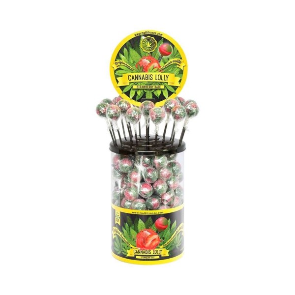 Piruleta de cannabis con sabor a fresa - 100 uds | MULTITRANCE