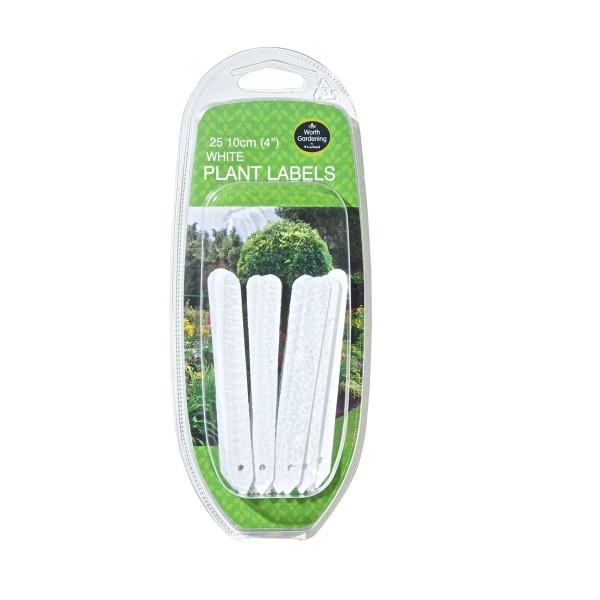 Etiquetas blancas para plantas 10cm paquete de 25